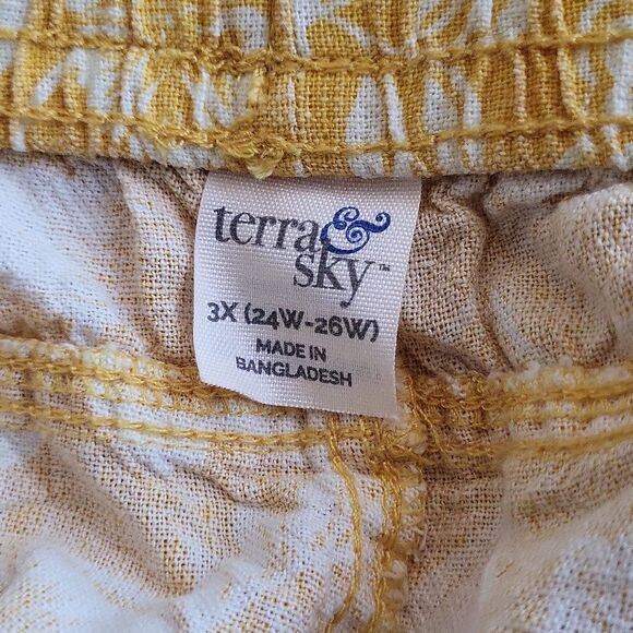 EUC Linen Terra & Sky women's floral 4 pockets oversized plus size short, 3X - Picture 5 of 7